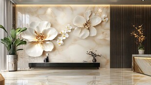 现代风格大花墙纸