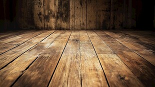 古老的木地板和墙壁