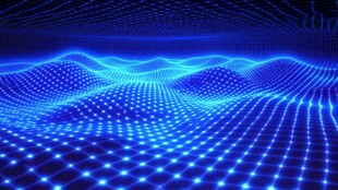 蓝色网格光波动