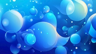 蓝色泡泡抽象画