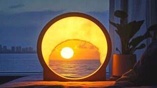 床头柜上的日落艺术品