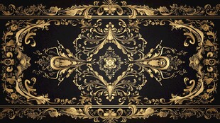 奢华金色花纹地毯