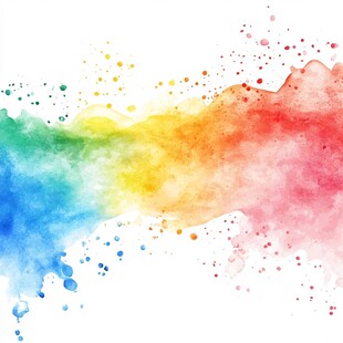 彩色斑斓的水彩画