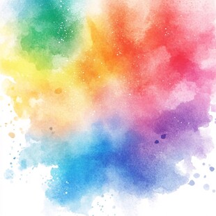 彩色斑斓的水彩画