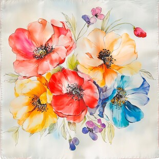 五彩缤纷的花朵绚丽绽放