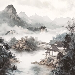 山水画中的中国风景