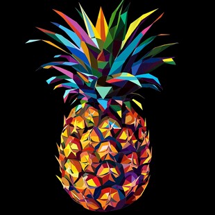 彩色几何艺术菠萝