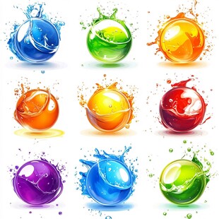 五彩缤纷的水球