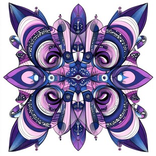 对称的紫色曼陀罗