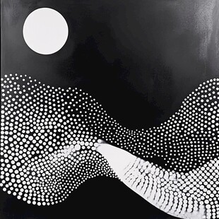 黑白夜景抽象画