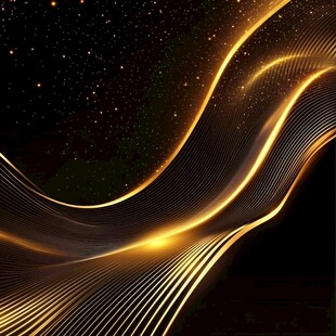 金色线条的宇宙之旅