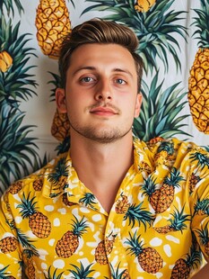 夏日微笑 菠萝衬衫 热带风情