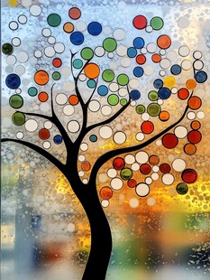 彩色玻璃艺术树