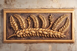 木雕小麦穗装饰画