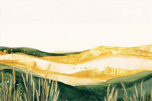 金色麦田风景画