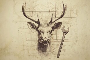 鹿头与机械元素的融合