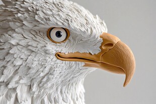 白色老鹰雕塑细节
