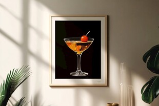 鸡尾酒艺术画