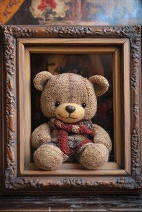 泰迪熊的肖像画