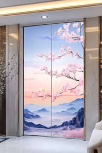 樱花山景壁画