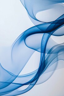 流动的蓝色烟雾抽象画