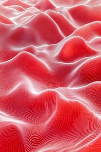 红色抽象波浪线图案