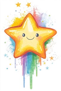 彩色星星的微笑