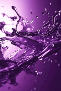 紫色流体飞溅的抽象画