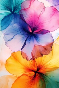 彩色花瓣的透明艺术