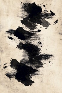 抽象黑墨水斑点在纹理纸上