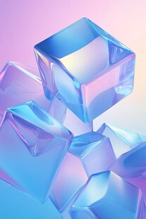 半透明冰块的抽象艺术