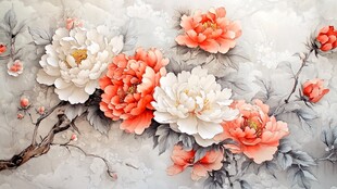 绚烂花卉壁画