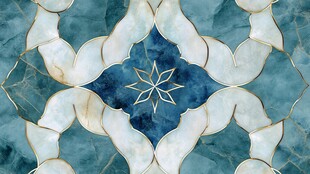 豪华大理石纹理与金色装饰