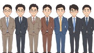 七位商务人士的形象