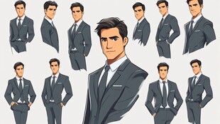 商务人士的多角度肖像