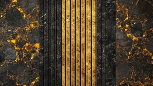 金色纹理与黑色大理石背景