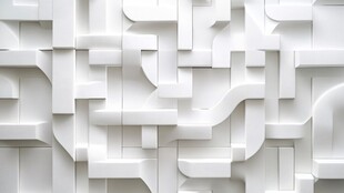 白色几何图案的墙面