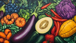 五彩斑斓的水果和蔬菜