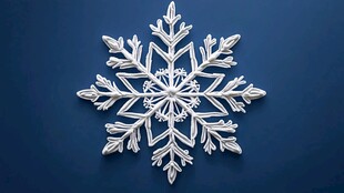 白色雪花在蓝色背景上