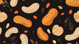 花生图案与秋叶