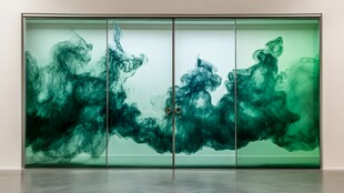 抽象艺术玻璃门