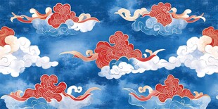 云彩图案的蓝色背景