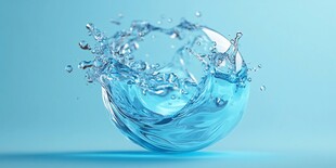 水晶般清澈的液体飞溅