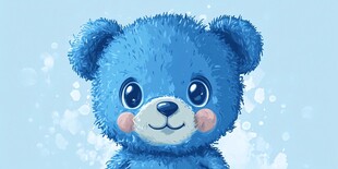 蓝色泰迪熊的数字艺术