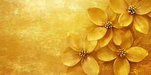 金色花卉纹理背景