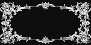 黑白复古花纹边框