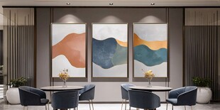 现代抽象艺术餐厅装饰