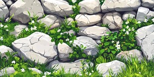 岩石与植物的和谐共生