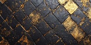 金色与黑色几何图案的纹理表面