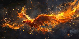 火凤凰在黑暗中升起